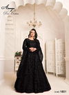 Black Colour Latest fancy heavy designer Wedding Wear Net With Heavy Tone to Tone Thread And Sequence Work Gown Collection 1801